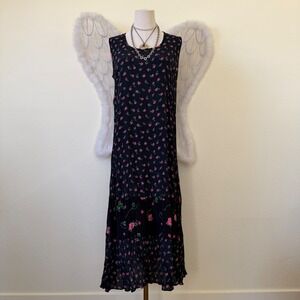 Indie Girly Grunge Floral tiered Maxi Dress Oversized 90s Dark Cottagecore Cute